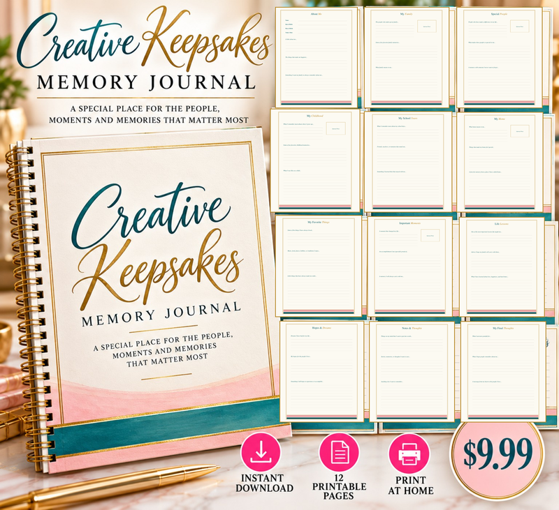 Creative Keepsakes Memory Journal-Printable Digital Download